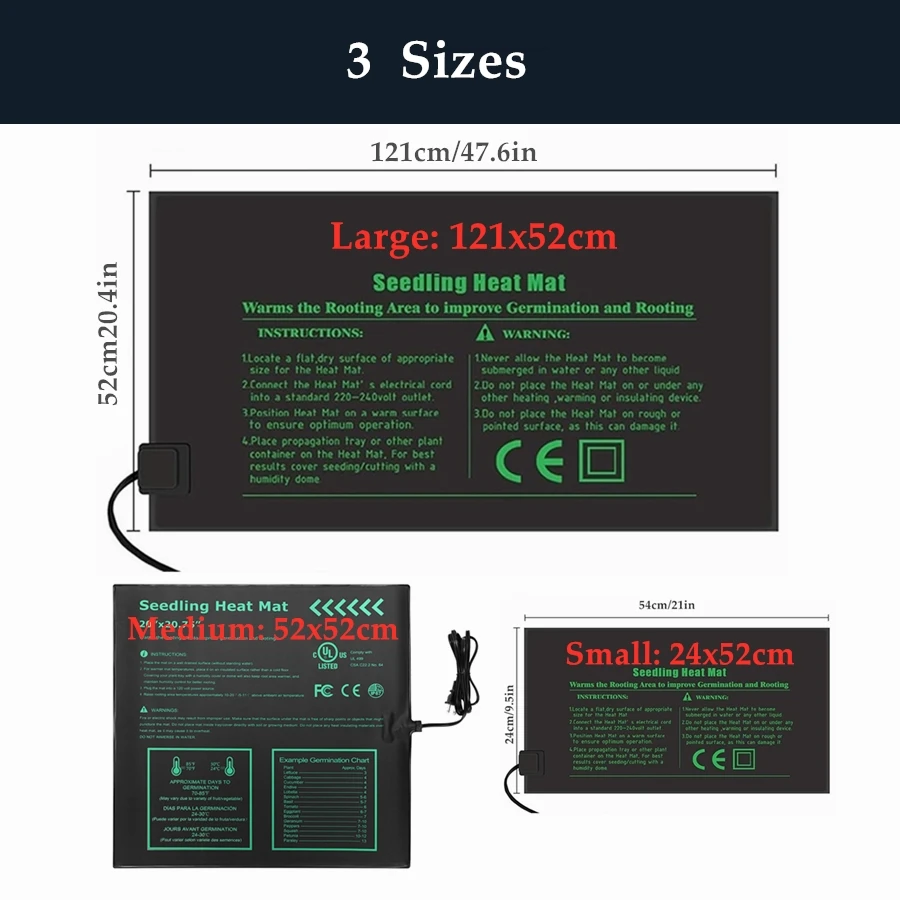 Durable Seedling Heat Mat with Adjustable Digital Thermostat Controller, Seed Starting Greenhouse, Rooting Germination Tool