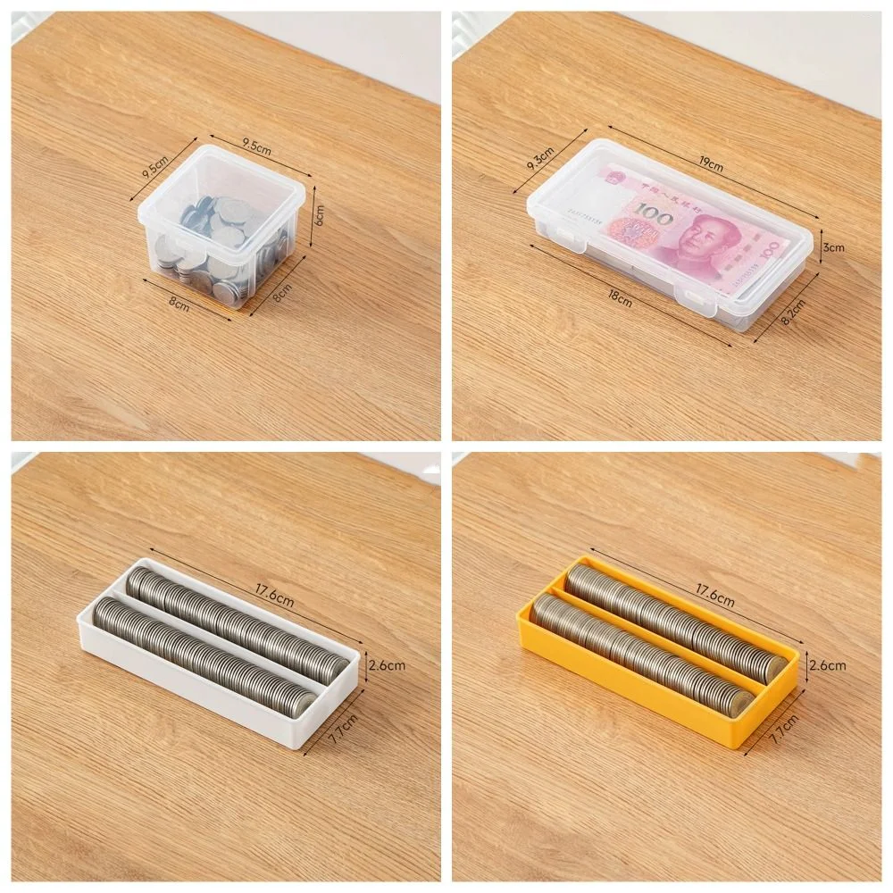 PP Paper Money Storage Box Large Capacity Convenient Currency Banknote Case Transparent Portable Coin Storage Collection Holder