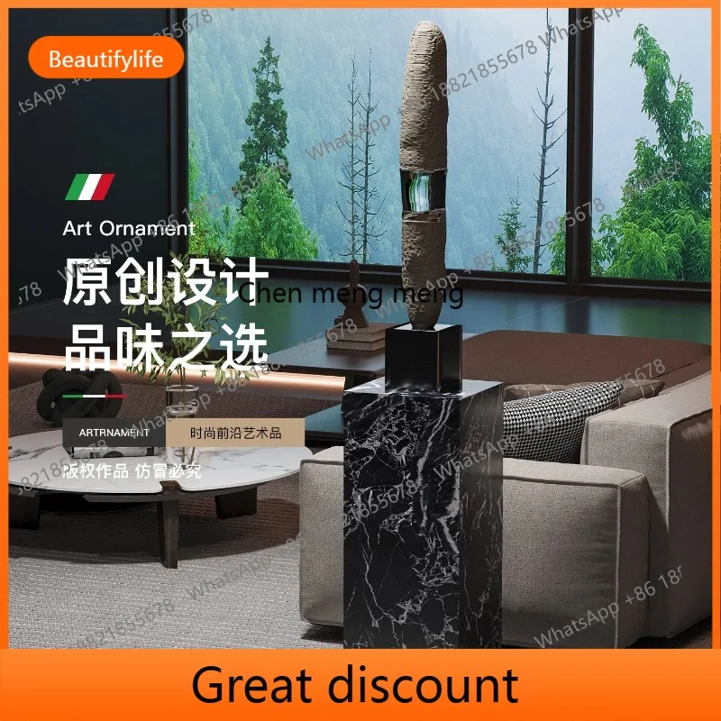 M02 Modern Art Rock Solitary Sculpture Ornament Hotel High-end Living Room Basement Cabinet Decoration