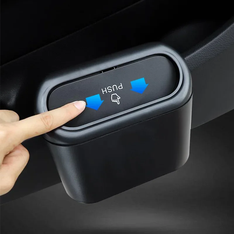 Car Trash Can Bin with Lid Car Garbage Can Leakproof Mini Car Interior Storage Case Trash for Car Office Home Car Acessories