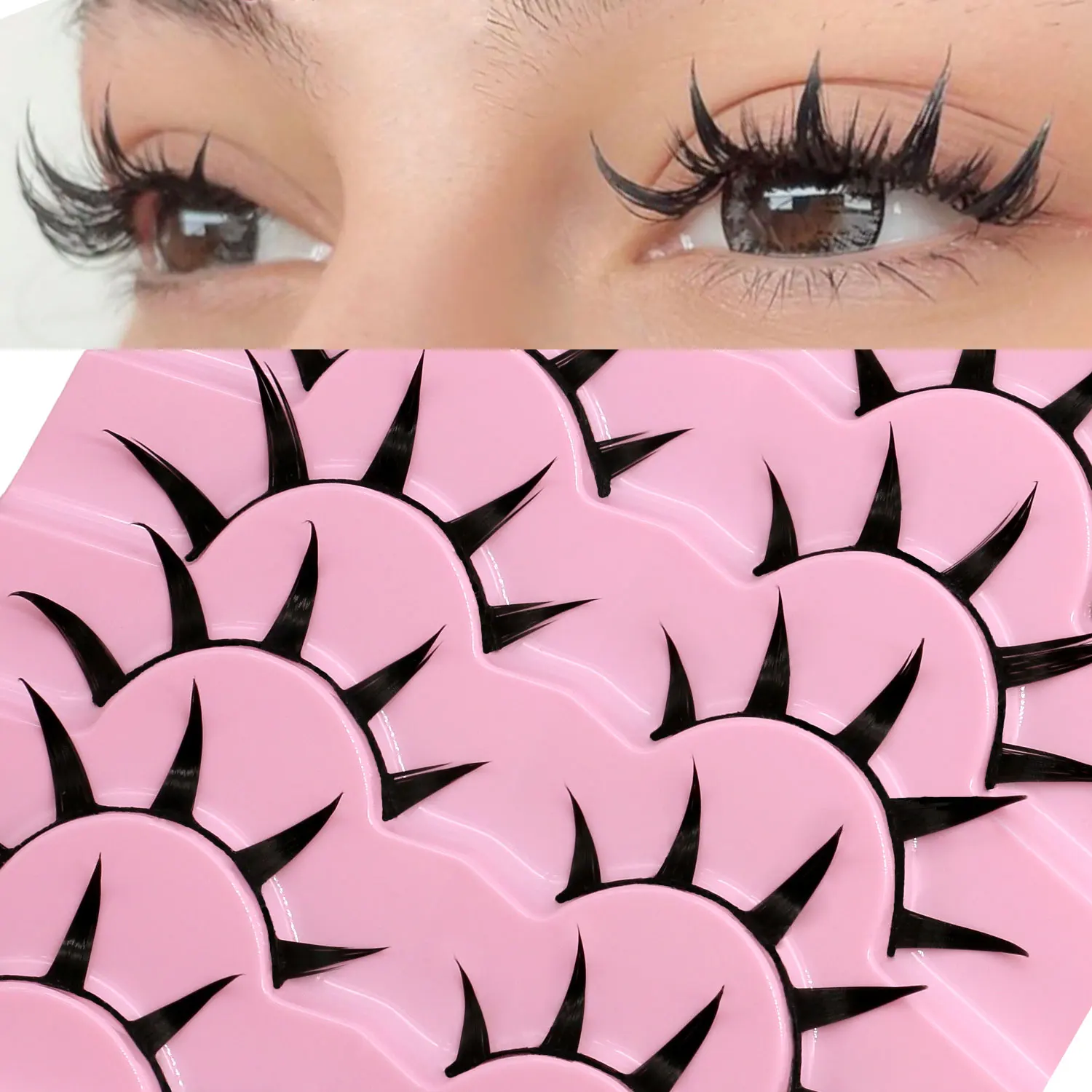 GROINNEYA Manga Lashes 3D Mink Lashes Natural Eyelashes Soft Cross Wispy Natural False Eyelashes Eyelash Extension Makeup