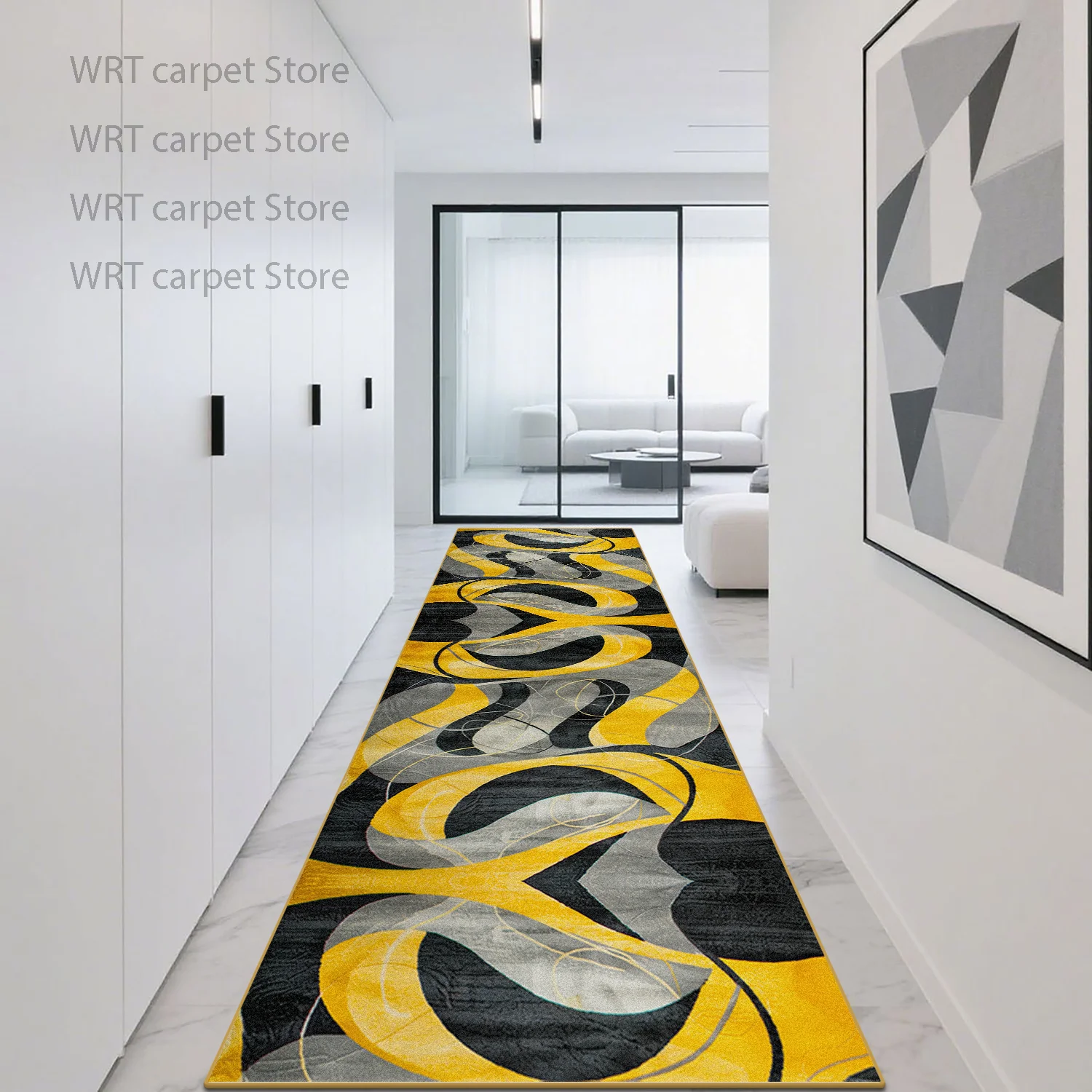 Nordic Geometric Style Long Runner Rug Decoration Home Easy Clean Stair Corridor Carpet Living Room Anti Slip Porch Hallway Mat