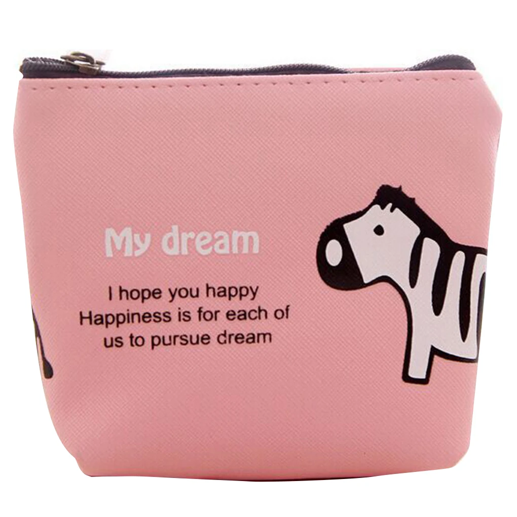 Women Cartoon Animal Coin Bag Wallet PU Leather Students Handbag Adorable Purse Card Holder Pouch