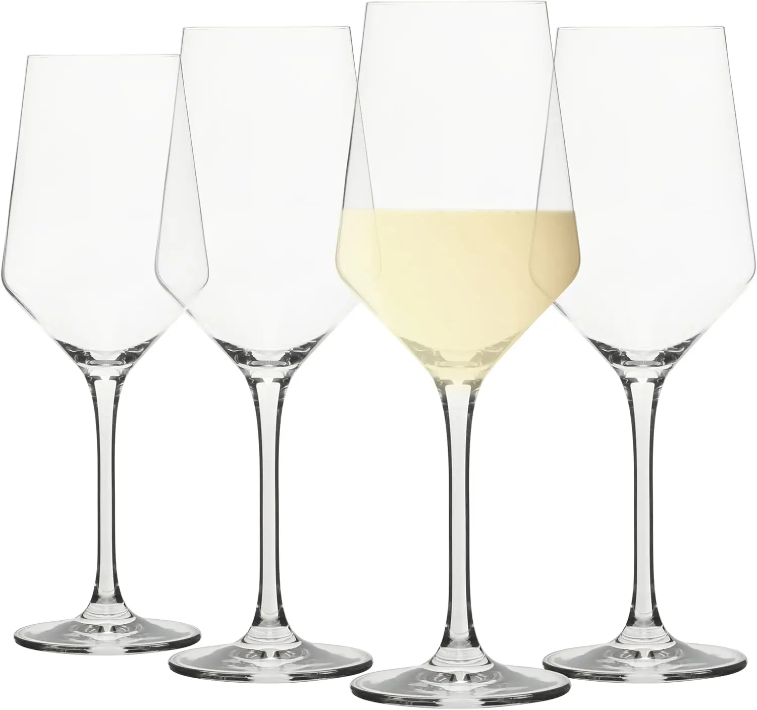 

Kitchen Essentials Vino Breeze Crystal Clear 14 OZ 4 Pack All Purpose White Wine Glass With Modern Curve Silhouette