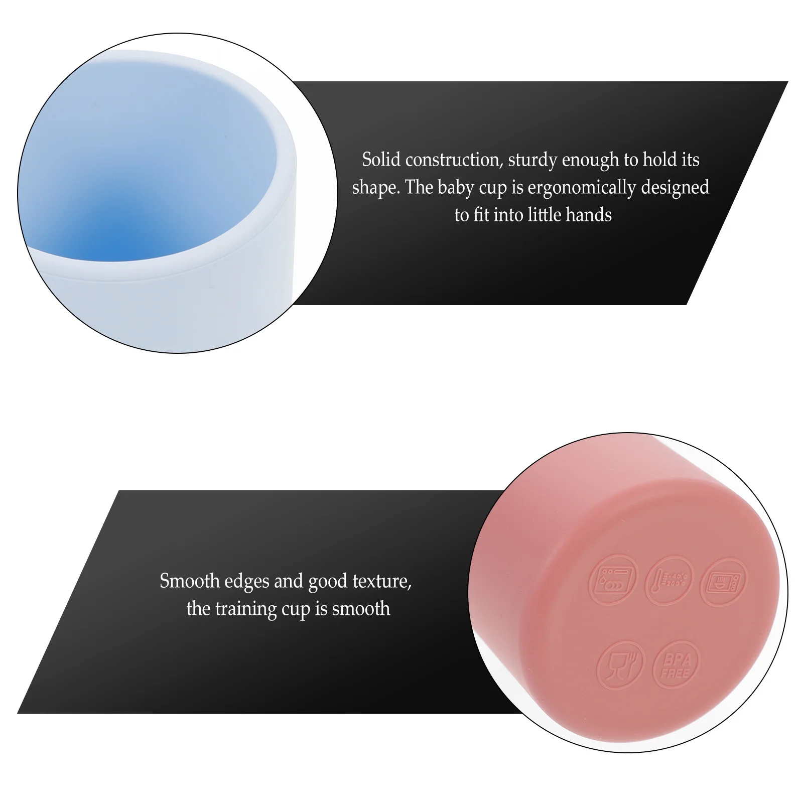 

2Pcs Baby Silicone Training Cup Ergonomically Designed Comfortable for Various Growth Stages Baby Training Cup