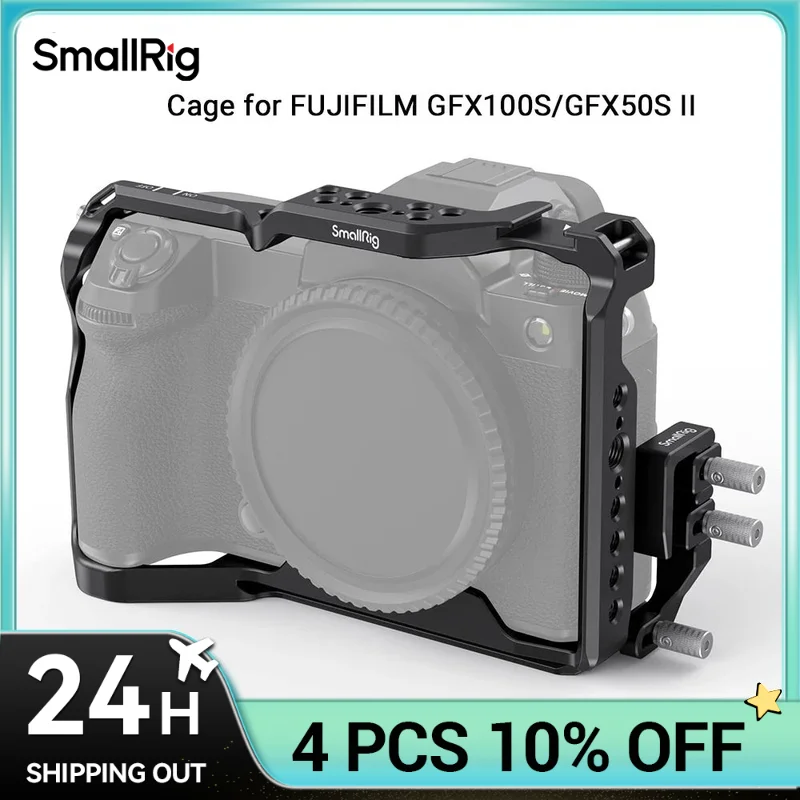 

SmallRig Cage and Cable Clamp Kit for FUJIFILM GFX100S/GFX50S II Full Cage Protect with Arca-Swiss Quick Release Plate 3715