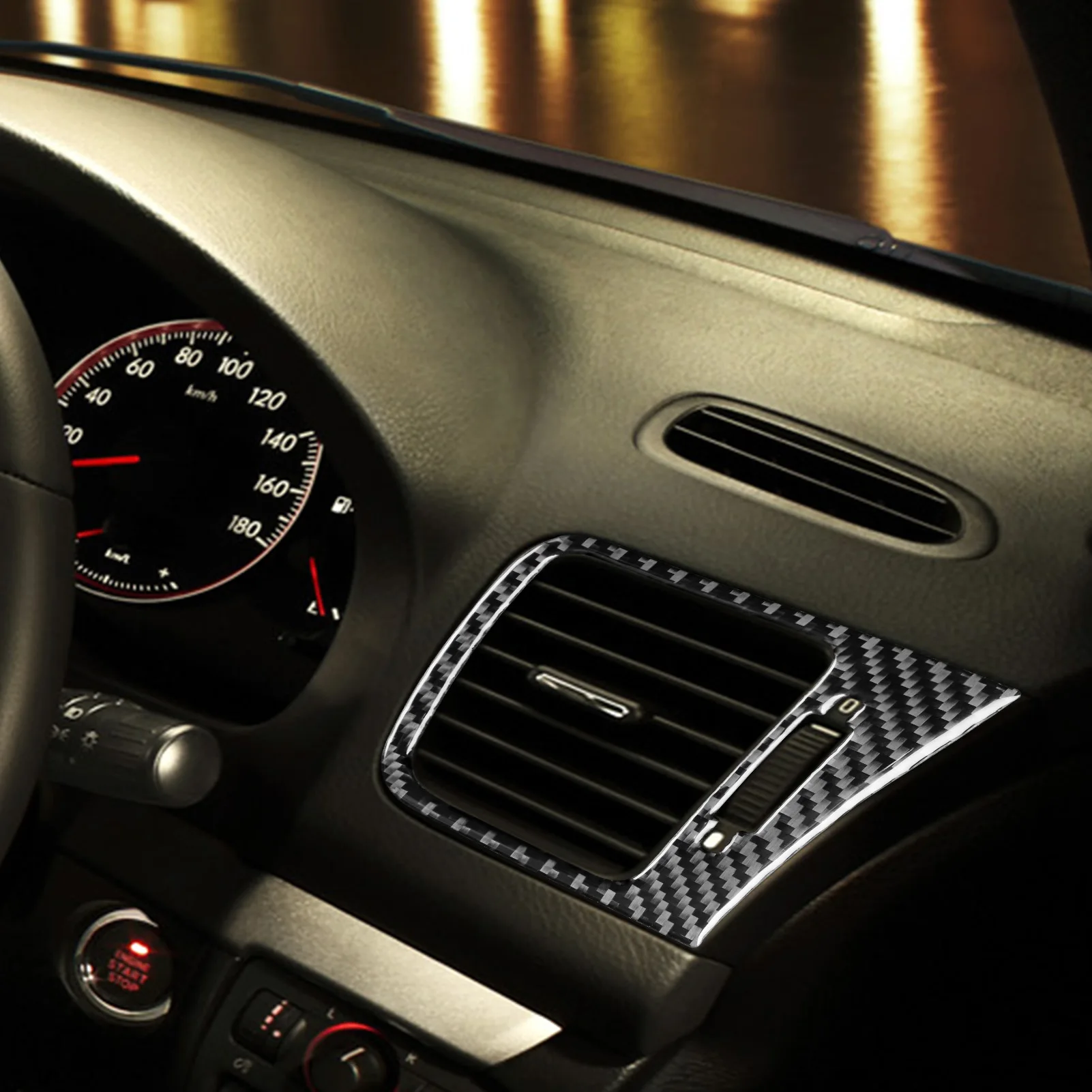 Real Carbon Fiber Car Accessories Dashboard Air Vent Cover Soft Sticker For Subaru Legacy/Outback 2005 2006 2007 2008 2009