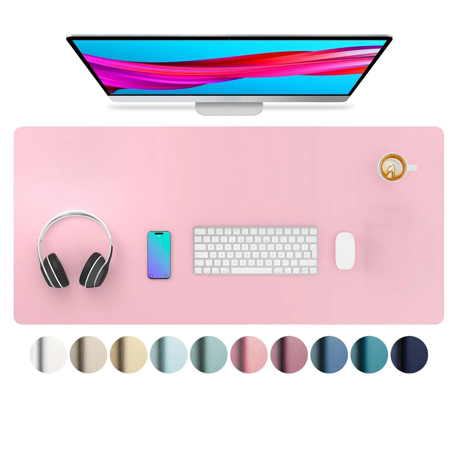 Large Size Office Computer Desk Protector Mat PU Leather Waterproof Non Slip Mouse Pad Desktop Keyboard Desk Pad Gaming Mousepad