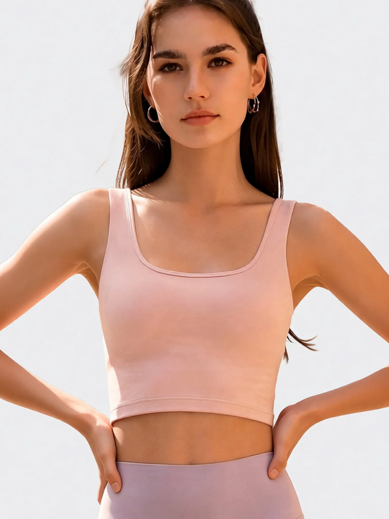 Women's Crisscross Back Yoga Tank Top, Low Back Sleeveless Workout Crop Top for Gym Pilates Fitness