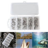 50pcs/box Barbed Sharp Triple Hooks High Carbon Steel Fishing Hooks FishHooks Saltwater Fishing Accessories
