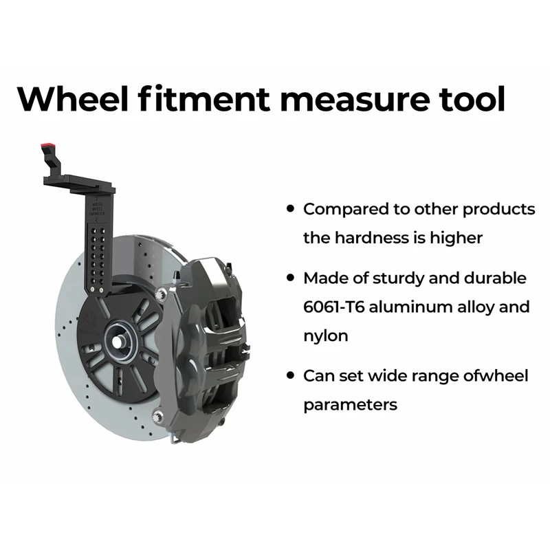 Universal Vehicle Wheel Fitment Offset Tool Car Offset Measurement Gauge Wheel Hub Tool for 13”-20” Auto Wheel Hub Measure Tools