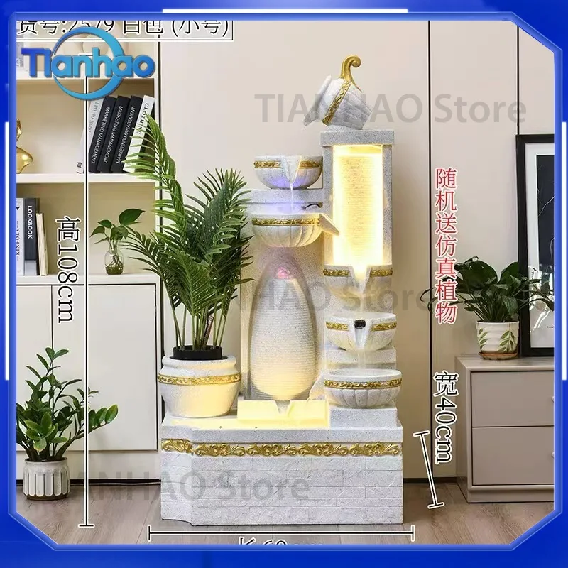 Water Wall Fountain Decor for Home Living Room Garden Office Entrance Fish Pond Water Feature with Circulation System