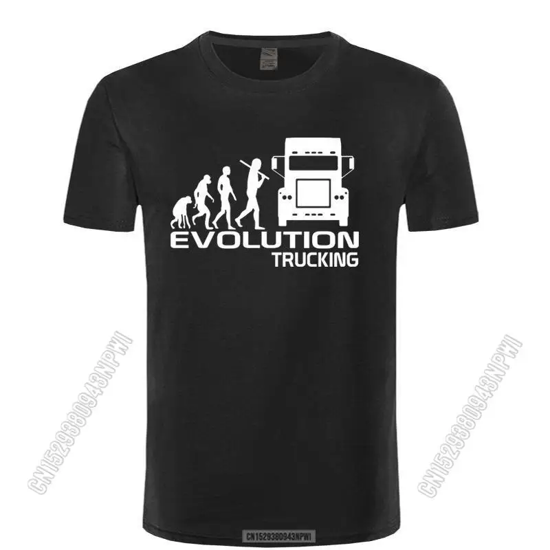 

Мужская хлопковая футболка, стильная футболка с надписью Evolution Trucking Truck Driver Cab Gift Ideas, 2022