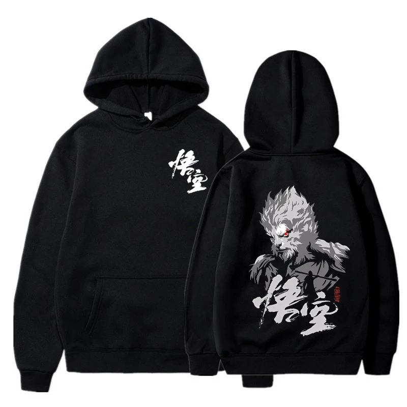 2024 New Black Myth Wukong Hoodie Men\'s Harajuku Fashion Hip Hop Personality Pullover Autumn Winter Long Sleeve Sweatshirt