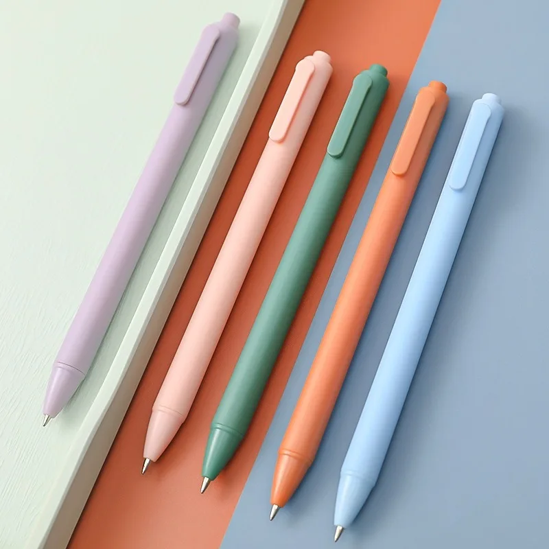 

Minimalist Macaron-colored Retractable Gel Pen - Bullet Tip Black Ink Writing Tool. Smooth Pen for Students Exams Study Use
