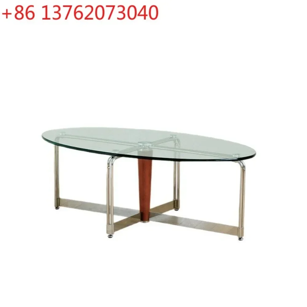 Nordic retro glass coffee table small apartment simple tempered