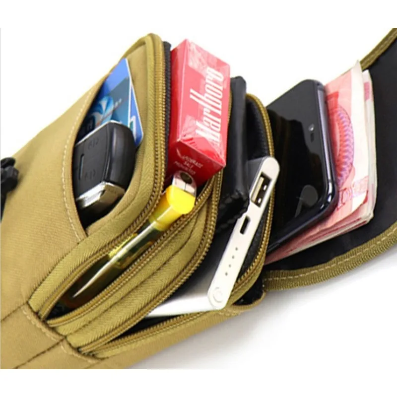 Tas Pinggang Taktis untuk Berkemah dan Berburu, Dompet Pria, Tas Pinggang Lapis Ganda, Tas Olahraga Luar Ruangan Tahan Air, Tas Ponsel, Tas Sabuk