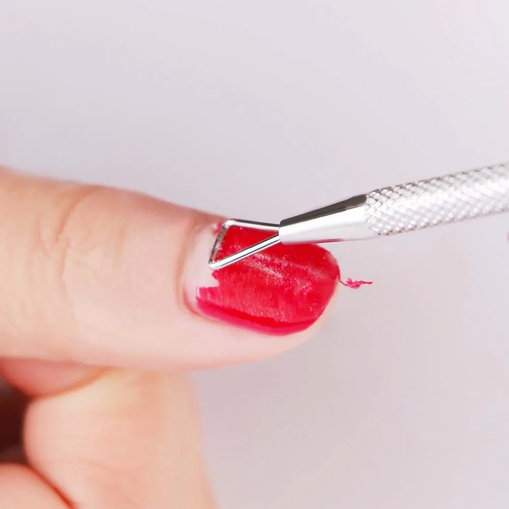 

1pc Double-end Nail Cuticle Remover Stainless Steel Pusher Nail Cuticle Cleaner Care Tool (Silver)
