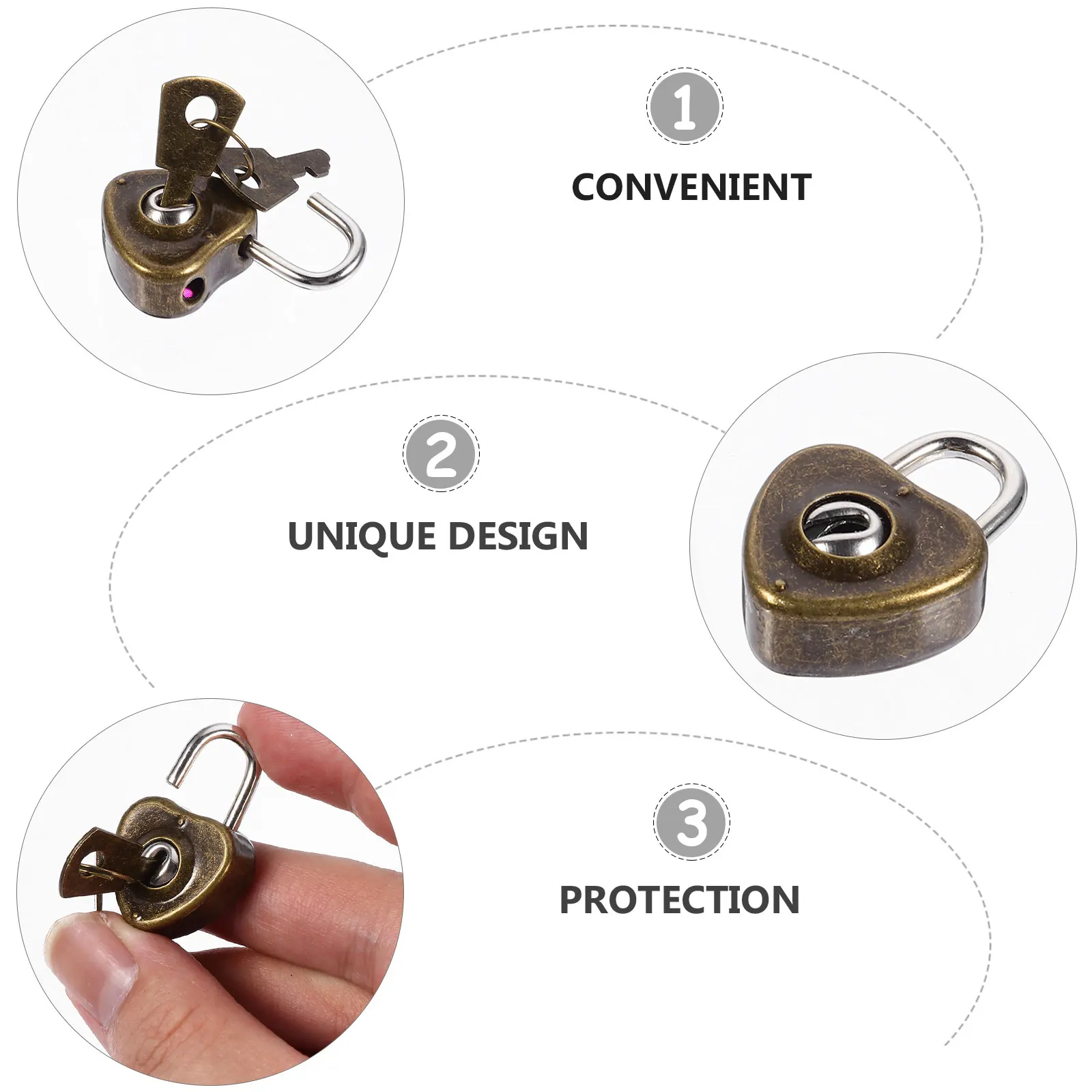 

12pcs Shaped Padlock Mini Suitcase Lock Suitcase Lock Security Rustproof Diary Cabinet Storage Metal Iron Key