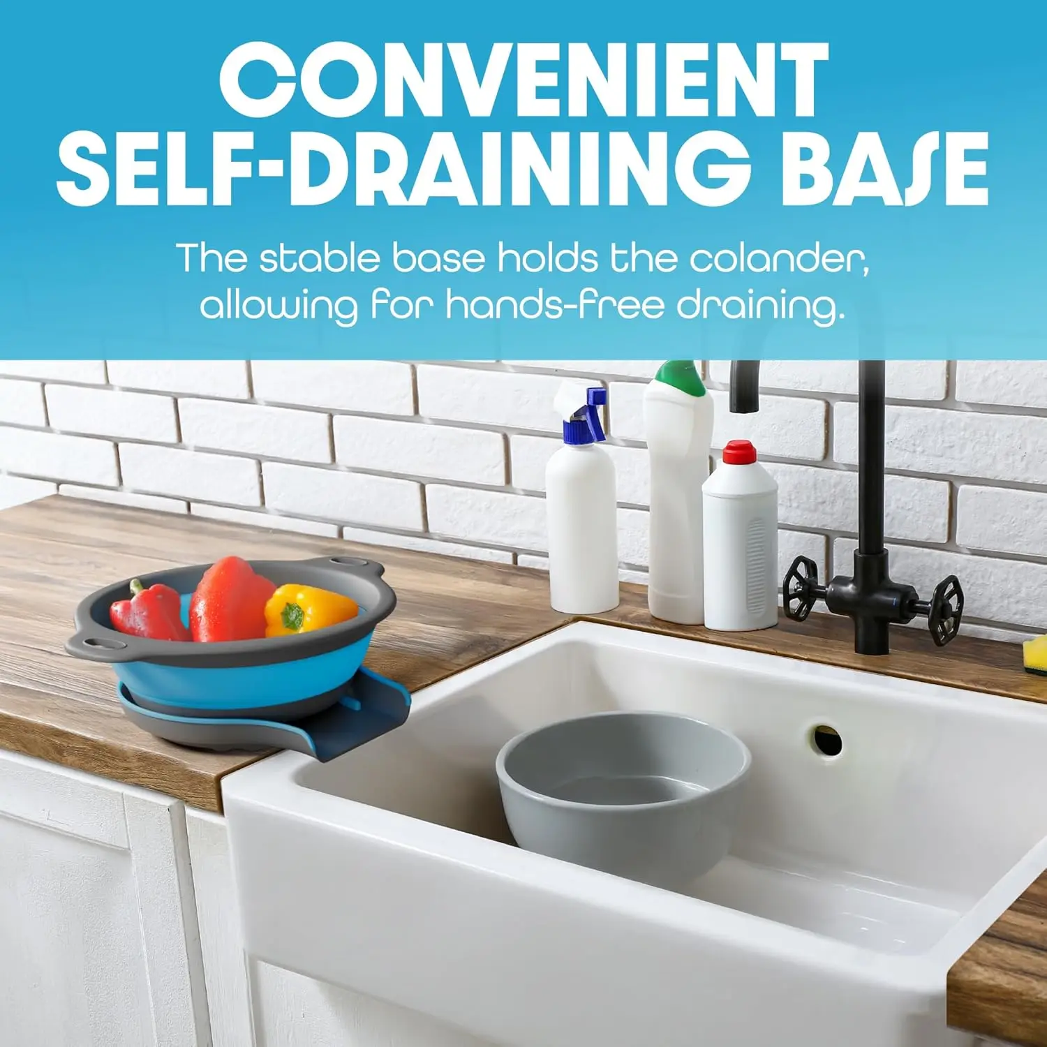 

Компактный силиконовый дуршлаг с ручкой, складная силиконовая корзина для мытья фруктов и овощей, кухонный гаджет, набор из 4 предметов