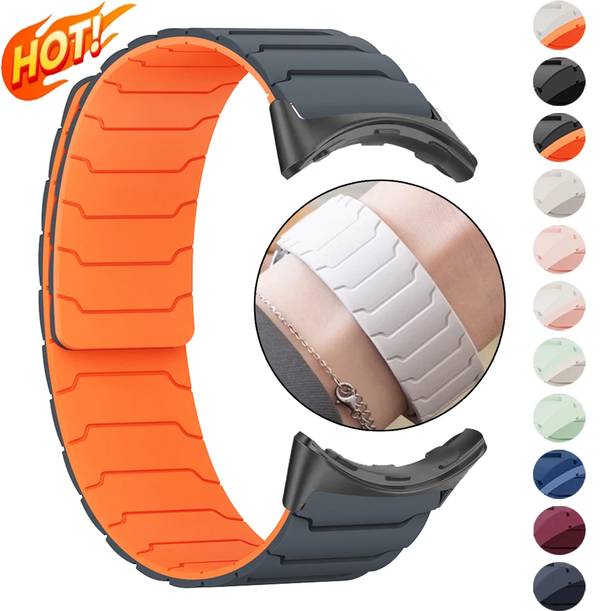 Bracelet magnétique en Silicone pour Google Pixel Watch 4/3, 45mm, remplacement Correa pour Google Pixel Watch 3 2 1, 41mm, Bracelet de Sport