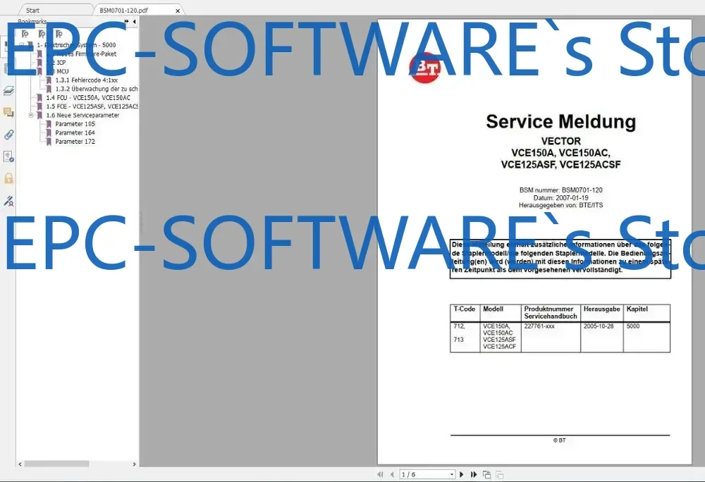 

BT и полный комплект запасных частей для вилочных погрузчиков Toyota, руководства по обслуживанию (немецкий) 2020