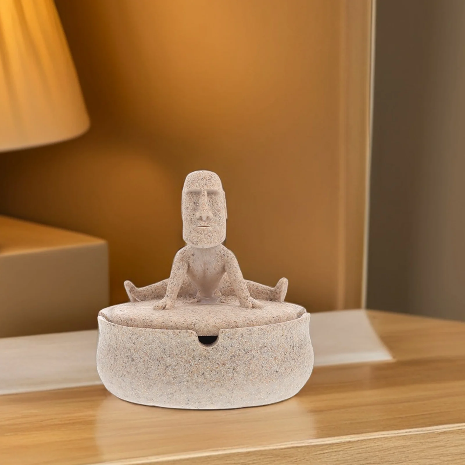 

Creative Yoga Ashtray Resin Windproof Cover Smoke Collector For Office Living Room Study Smoker Accessory