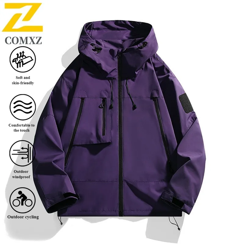 

EiAO Windbreaker Unisex Techwear Spring Autumn Waterproof Windproof Outdoor Multi-Pocket Coat for Hiking Camping Fishing 2025