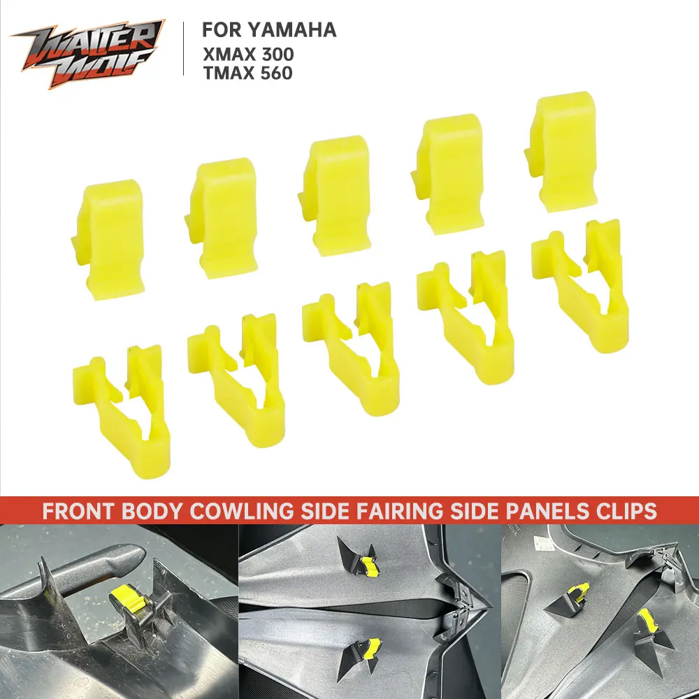 Xmax t-max clipes de carroceria de carenagem de motocicleta para yamaha x-max 300 tmax 560 10 peças painéis laterais de carenagem fixador acessórios de reposição