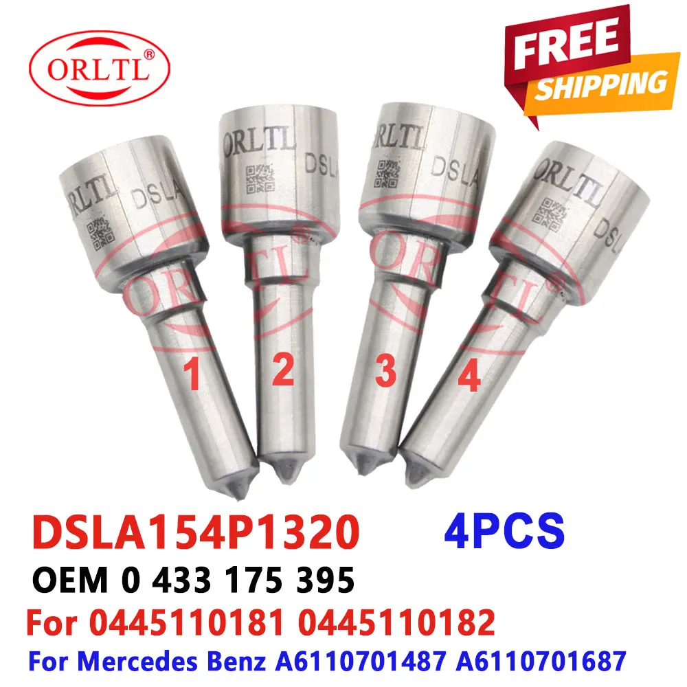 

4PCS Fuel Injection Nozzle DSLA 154 P1320 0433175395 Injector DSLA154P1320 For A6110701487/A6110701687 0445110182 0445110189