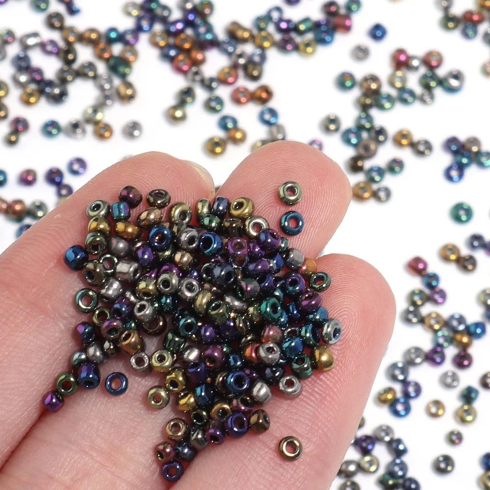 Apx 2800pcs 2.5mm Deep Color Czech Glass Beads Charms Seed Beads Kralen Glass Spacer Beads for Jewelry DIY Making Bracelet