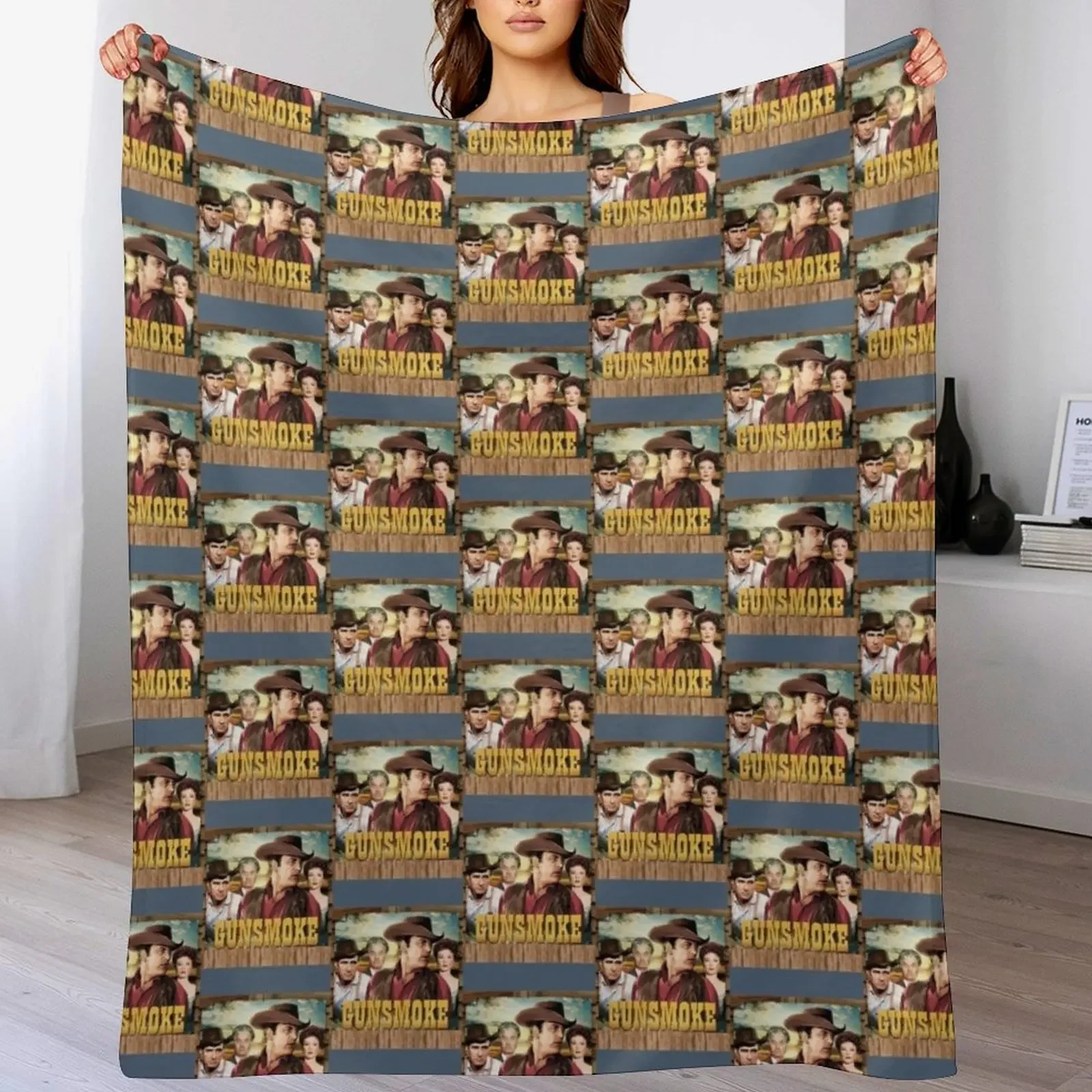 

GunSmoke Throw Blanket Ultra Soft Flannel Fleece Blanket for All Seasons