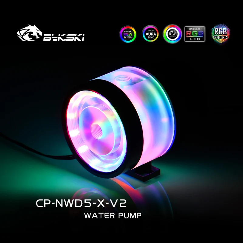 Bykski CP-NWD5-X-V2 D5 Pump Flow Meters Maximum Flow Lift 5M 1000L/H Symphony Luminous Pump 5V ARGB For PC Water Cooling