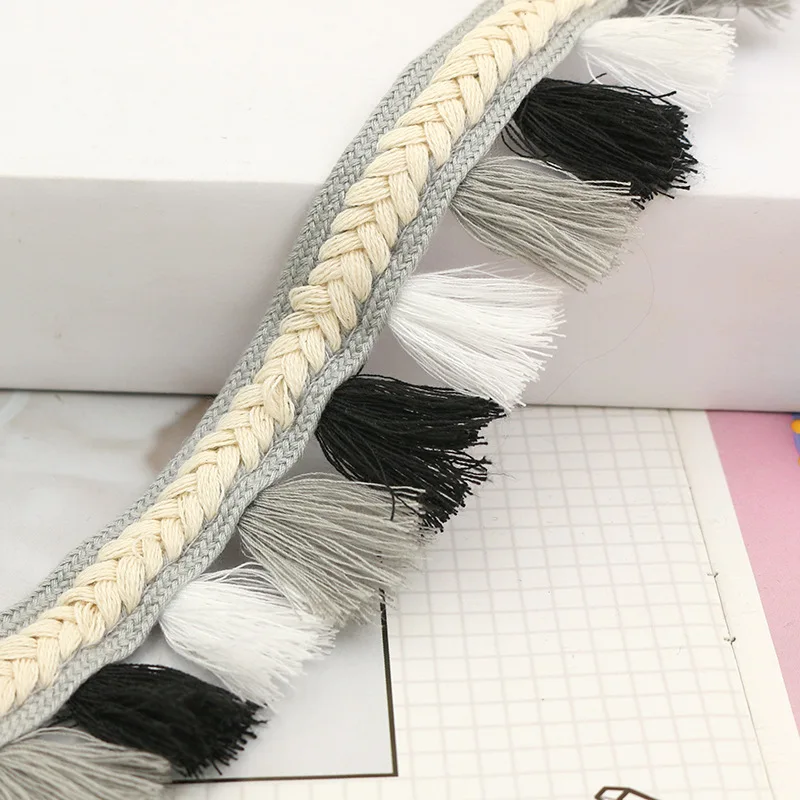 Tassel Lace Trim Polyester Tassel Fringe Trim Color Tassel Lace Ribbon Sewing Garment Accessory Clothing Curtain Home DIY Decor