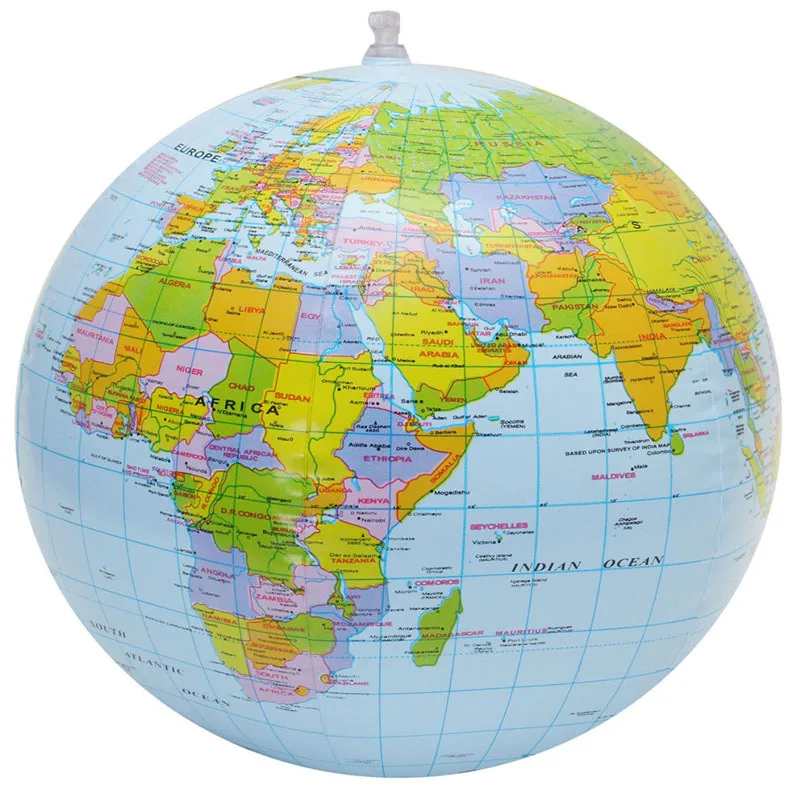 ¡CALIENTE! Pelota de playa en inglés de 16 pulgadas, globo inflable educativo temprano para geografía del mundo de la tierra, mapa, globo, juguete, pelota de playa