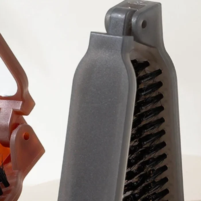 

Mane Bristle Hair Brush Foldable Portable Comb With Mirror Pocket Collapsible Travel Massage Hair Styling Tool Salon Gift