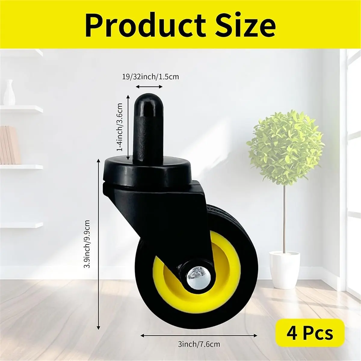 LUCK Mop Bucket Wheels Replacement Quiet Non Marking Casters for Models 7570-L2 7571 7580 7581 7582 7583 WaveBrake