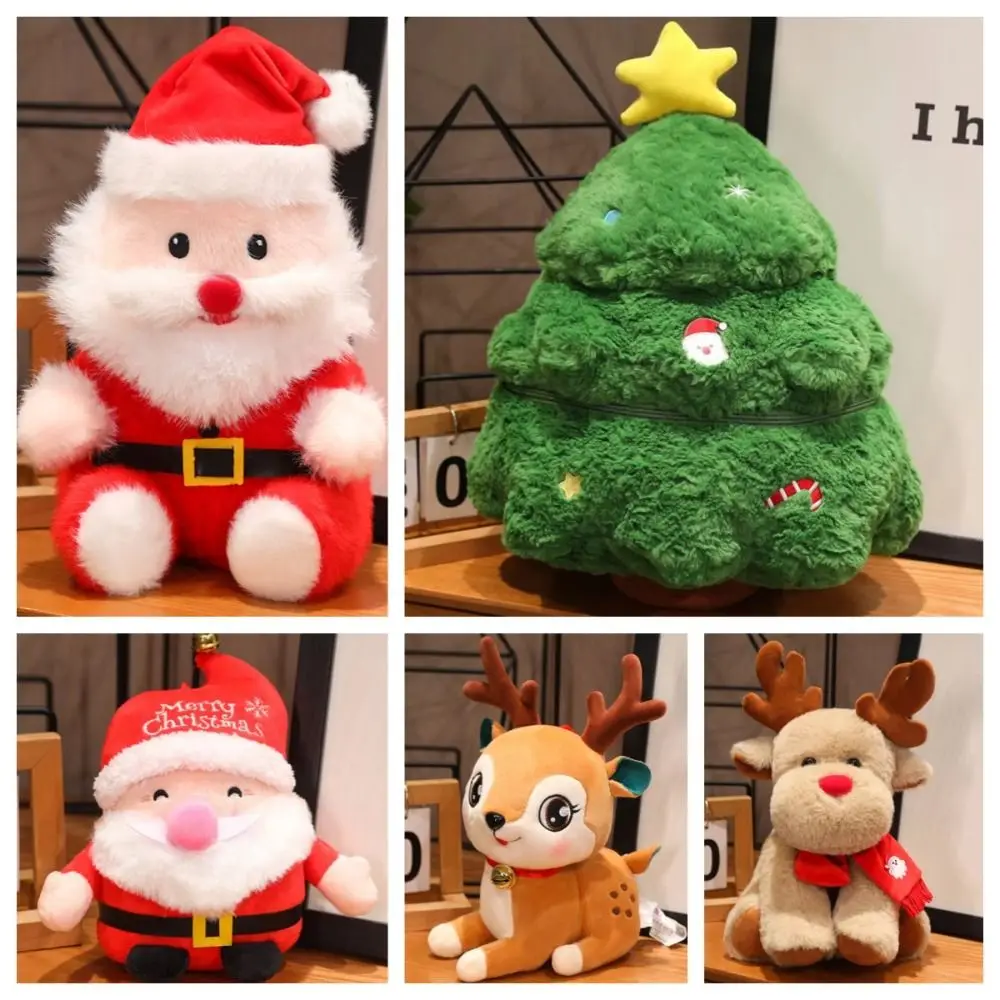 Árvore de natal natal elk brinquedo de pelúcia plushies openable série de natal boneca fofo dos desenhos animados papai noel bonecas de pelúcia