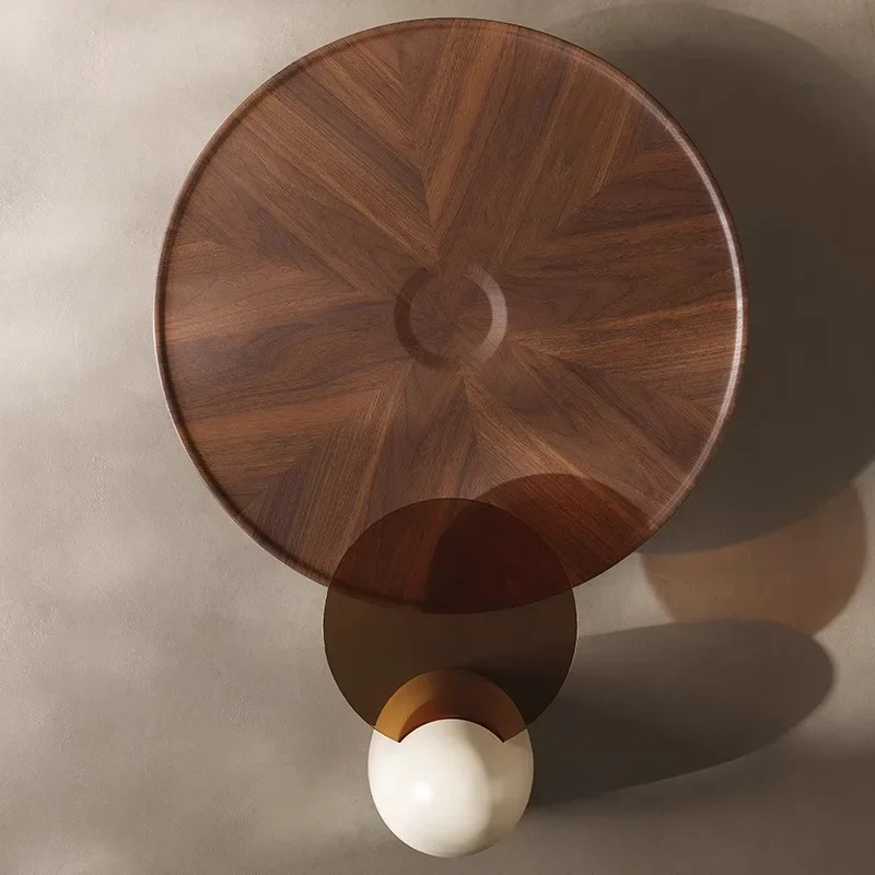 Silent wind walnut coffee table flying saucer living room round creative coffee table breakfast