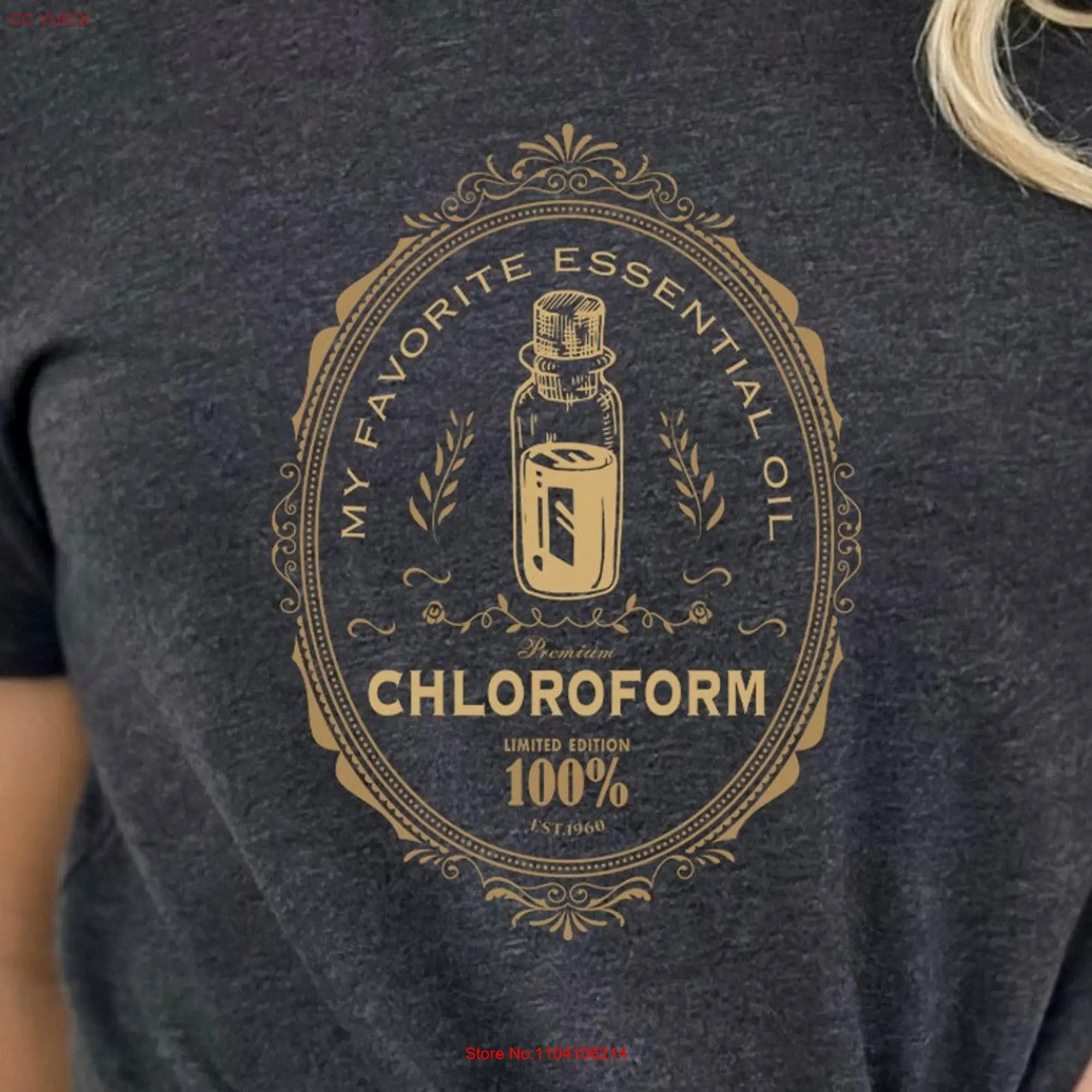 My Favorite Essential Oil is Chloroform T Shirt Womens Funny For Her Sarcastic Women Retro Vintage Meaning