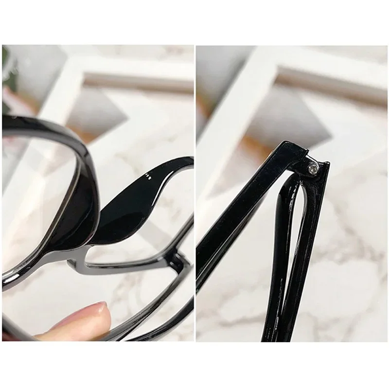 Transparent Computer Glasses Frame Women Men Anti Blue Light Square Eyewear Plastic Hinge Glasses Optical Spectacle Eyeglass