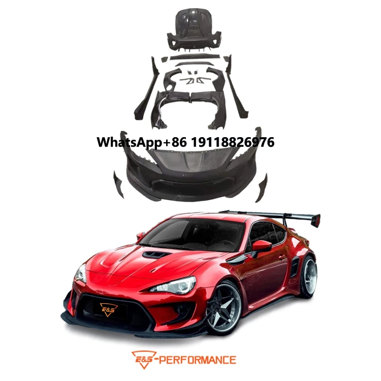 

Fiberglass Front Rear Bumper Assembly Engine Hood Fender Side Skirt Spoiler Body Kit for 86 Upgrade Robot Style BodyKit
