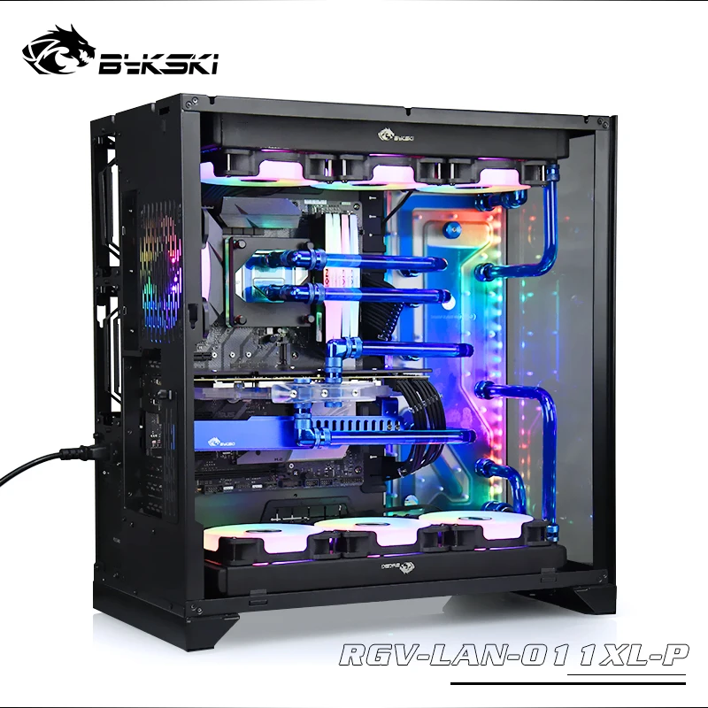 BYKSKI-Kit de canal de agua con placa acrílica, solución para LIAN LI O11 Dynamic XL, carcasa de ordenador para CPU/bloque GPU, compatible con bomba DDC RGB