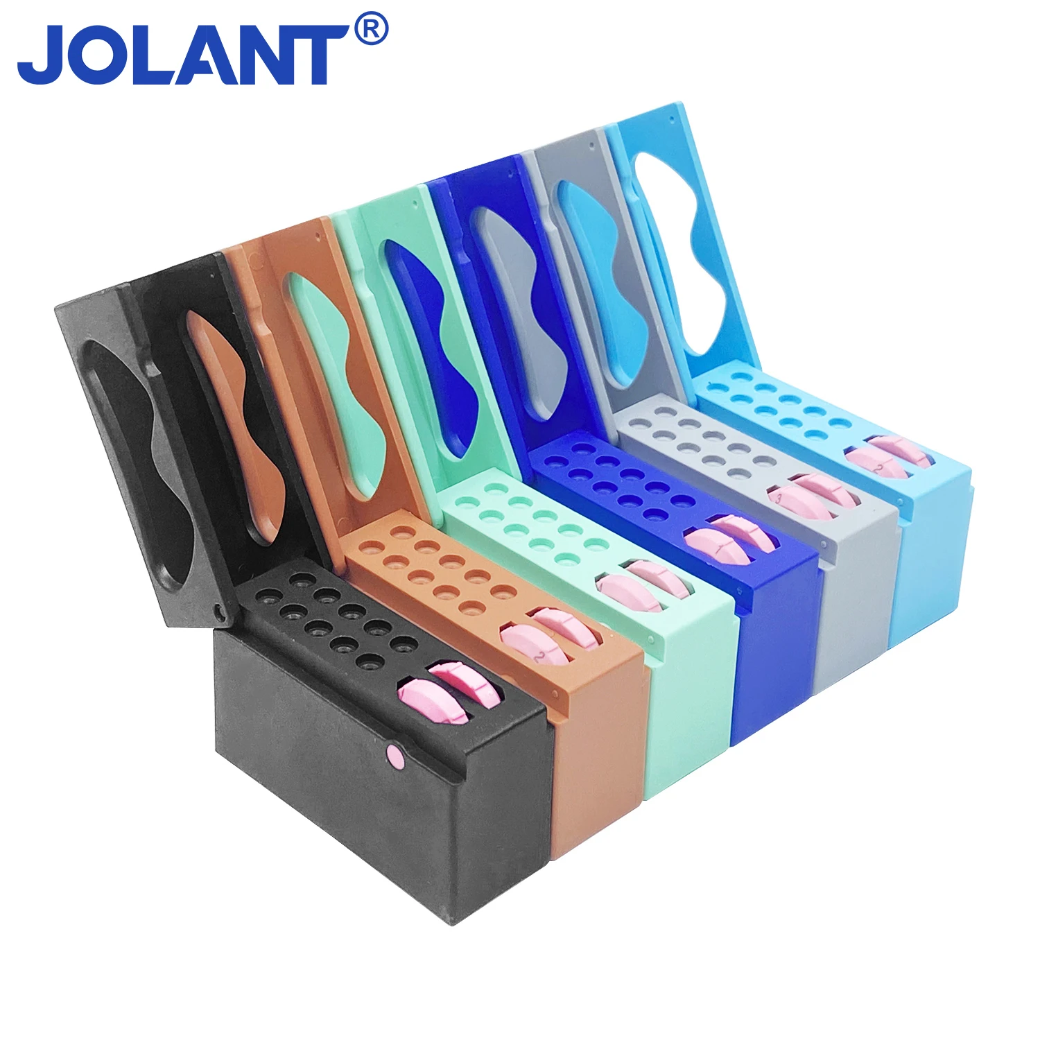 

JOLANT 10 Holes Dental Autoclavable Sterilization Endo Box With Memory Bur Block Holders for Diamond Burs Endodontic Files