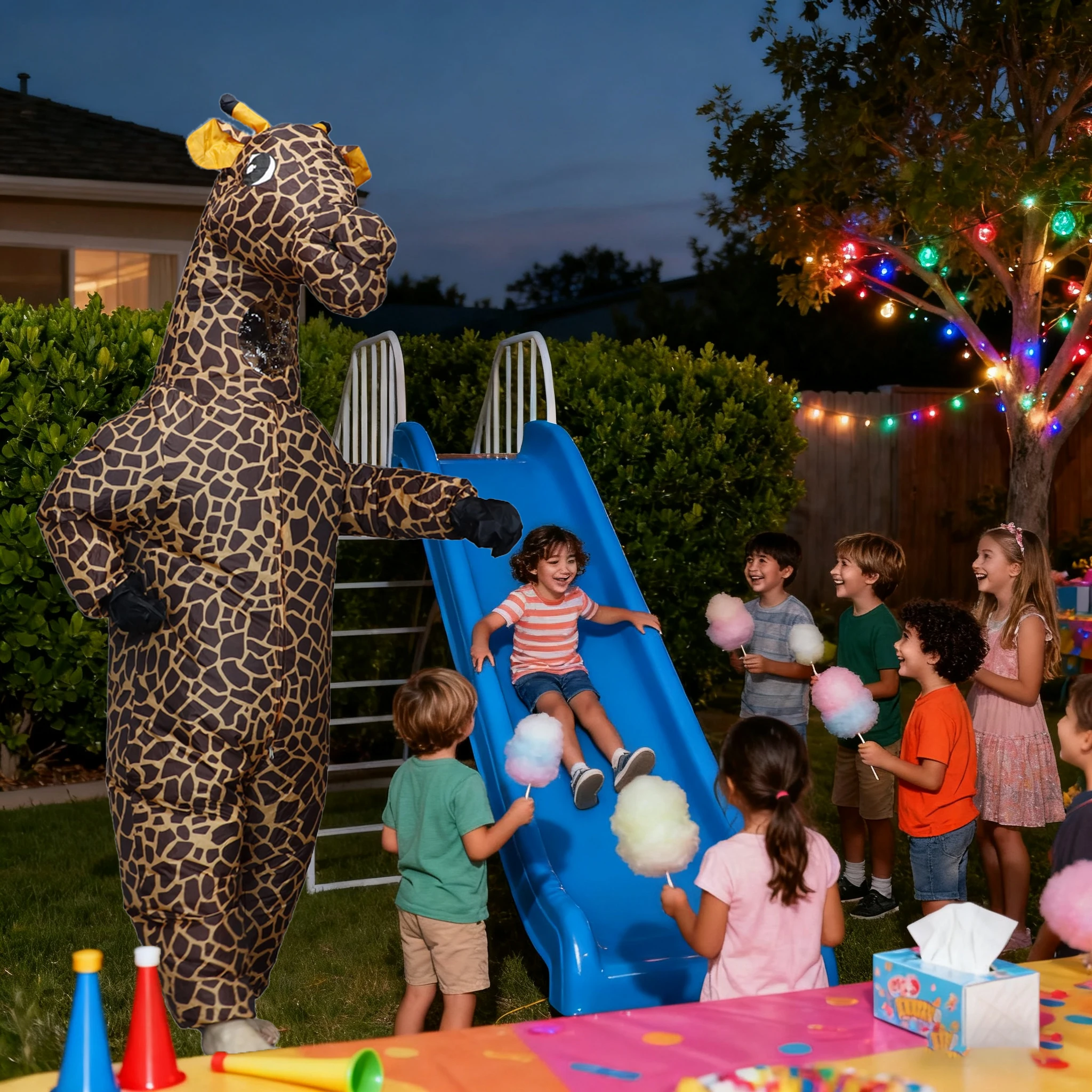 الزرافة نفخ زي التميمة موكب الكبار شخصية تأثيري هالوين ملاهي حفلة عيد ميلاد مجموعة