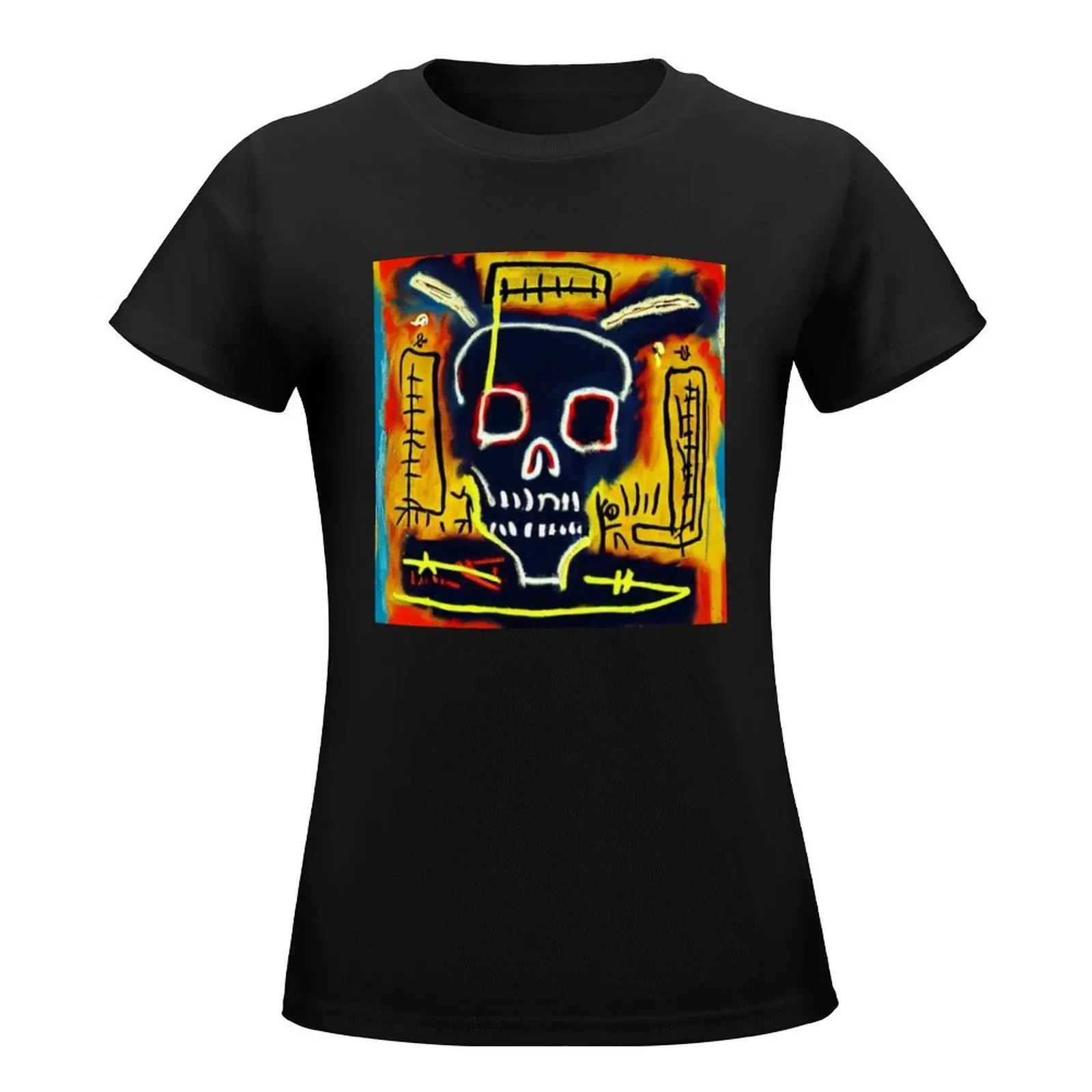 Urban Art Skull Nouveau Street Art Graffiti Skull T-Shirt plain summer clothes summer tops oversized t shirts for Women