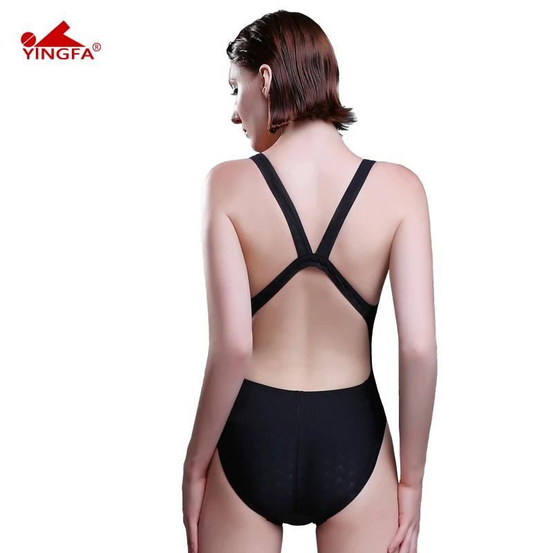 Yingfa FINA Approved Competition Waterproof Chlorine Resistant Women One Piece Sharkskin Swimwear Bathing Suit Girl Swimsuit 921