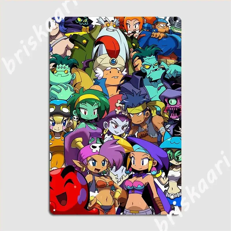 Shantae-letrero de Metal con montaje de personajes, decoración de pared Retro para Pub, cocina, cartel de estaño
