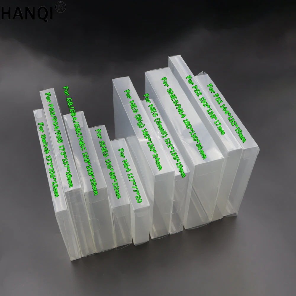 5pcs Clear PET Game Cartridge Protector Box Storage Display Case For Switch PS1 PS2 PS3 PS4 PS5 NES SNES N64 GB GBA GBC NGC