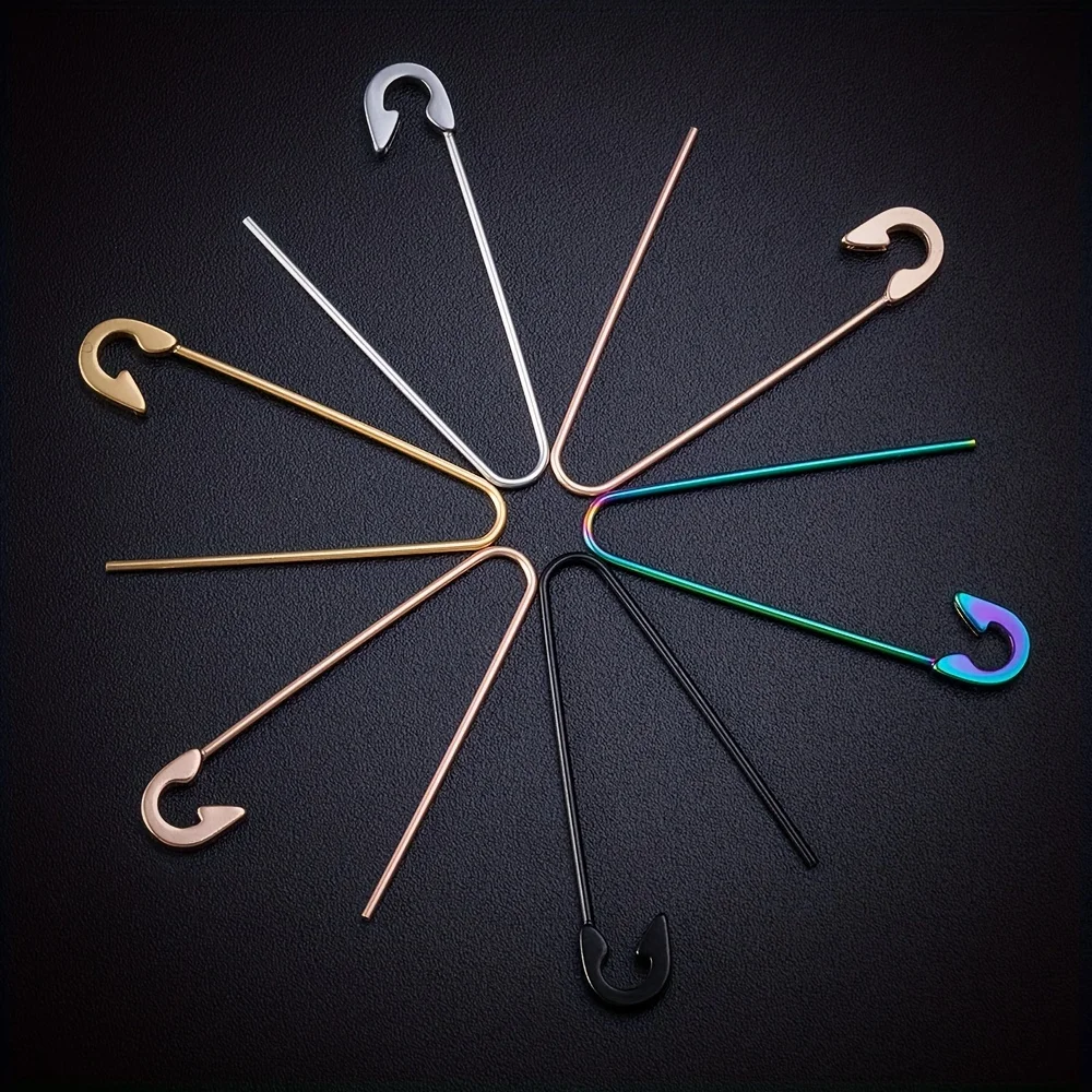 1pc Unique Surgical Stainless Steel Paperclip Safety Pin Earrings for Men and Women Fashionable Stud Piercing Jewelry Daily Wear
